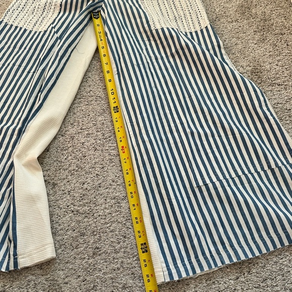 New POL Blue and White Striped Wide Leg Pants - Picture 6 of 13